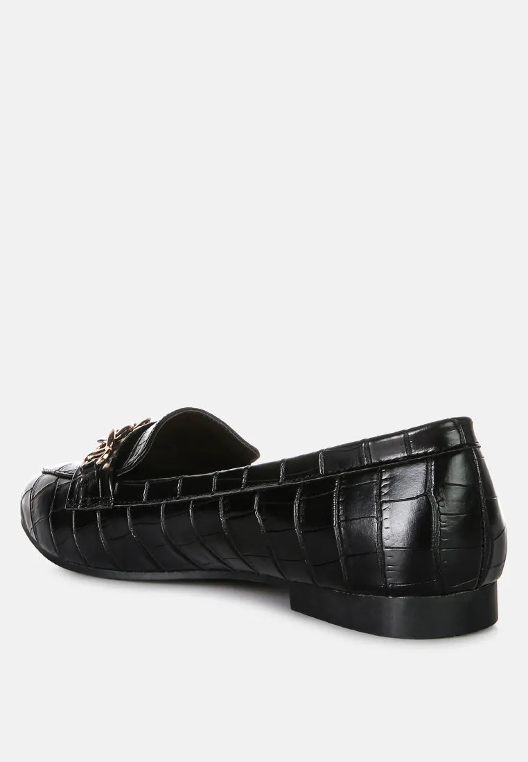 Bro Zone Croc Metail Chain Loafers