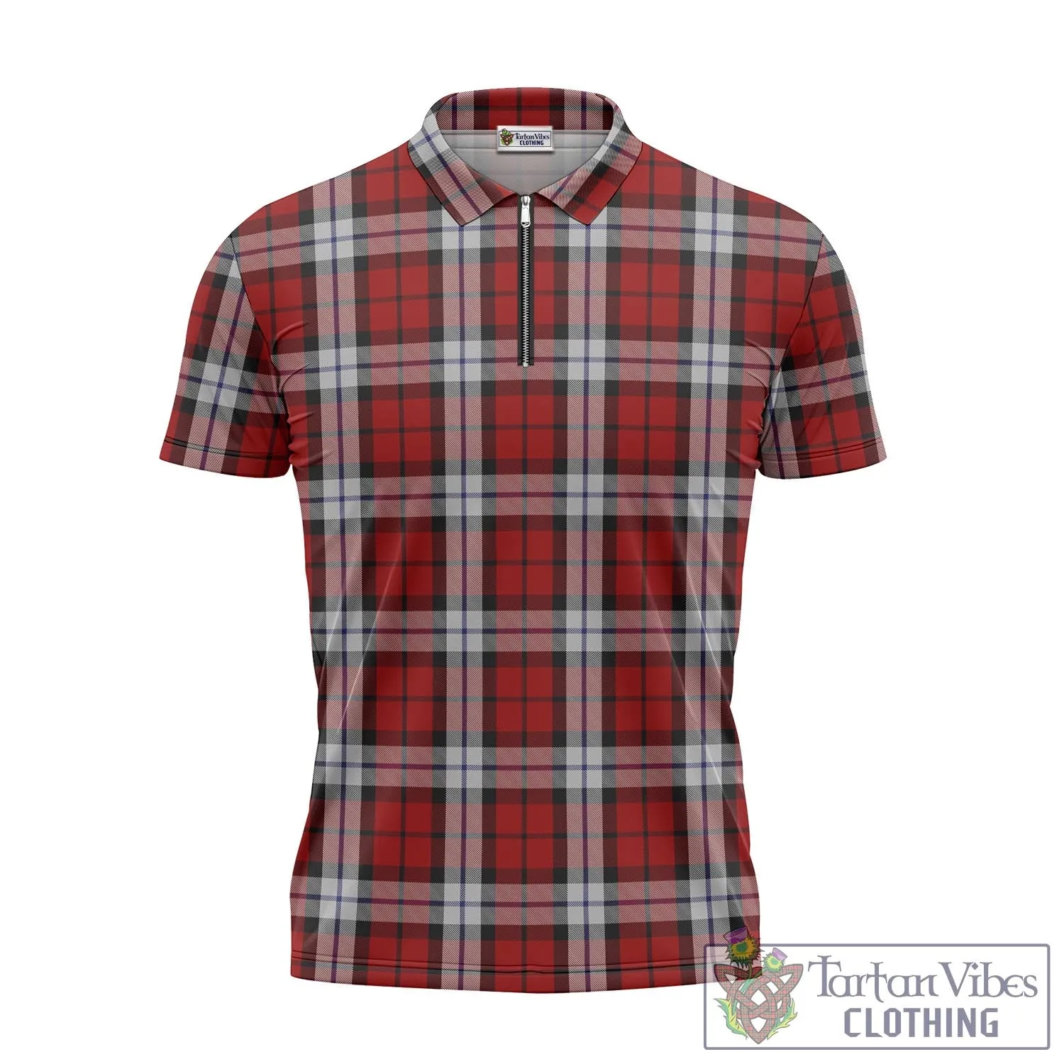 Brodie Dress Tartan Zipper Polo Shirt