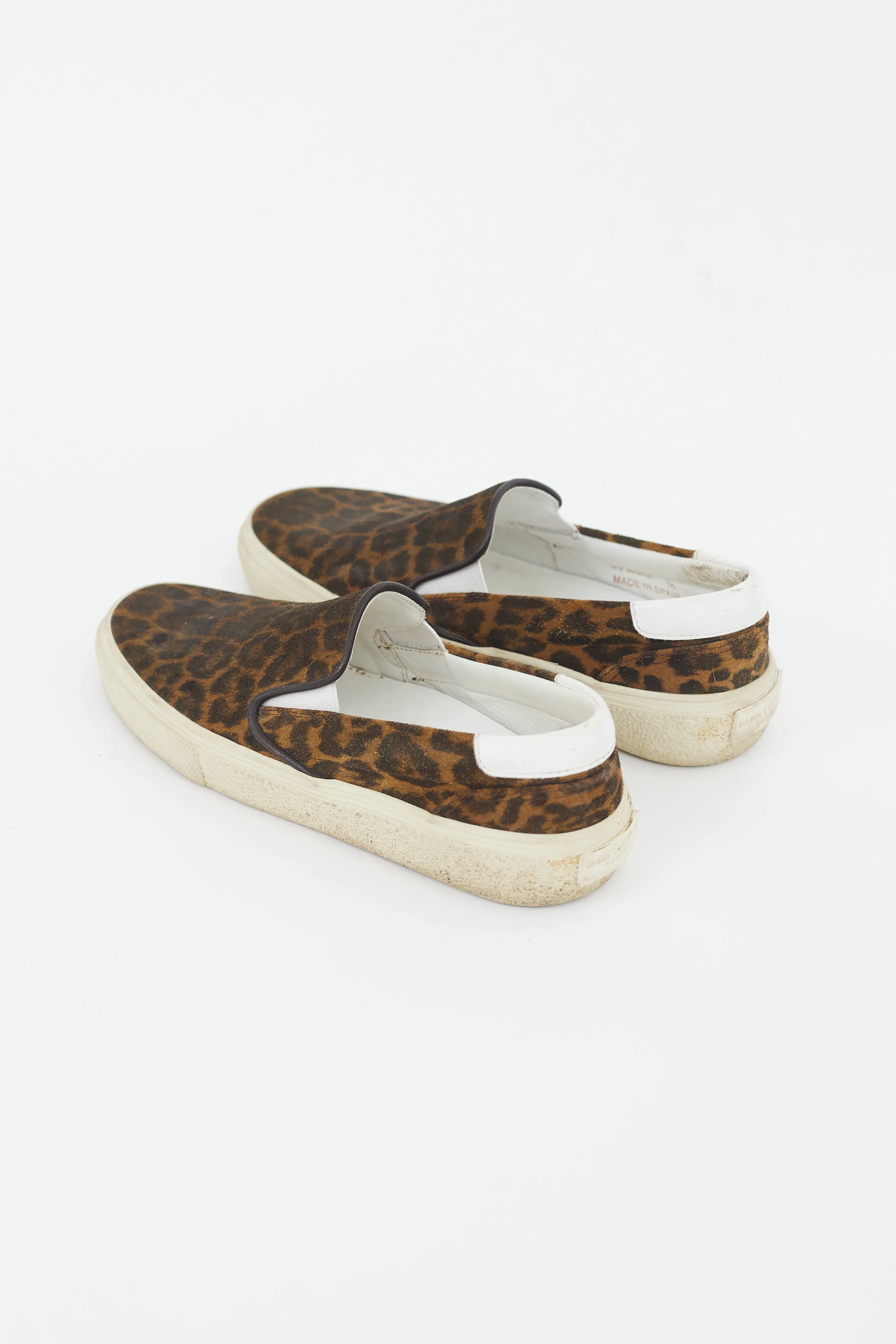 Brown & Black Printed Suede Slip On Sneaker