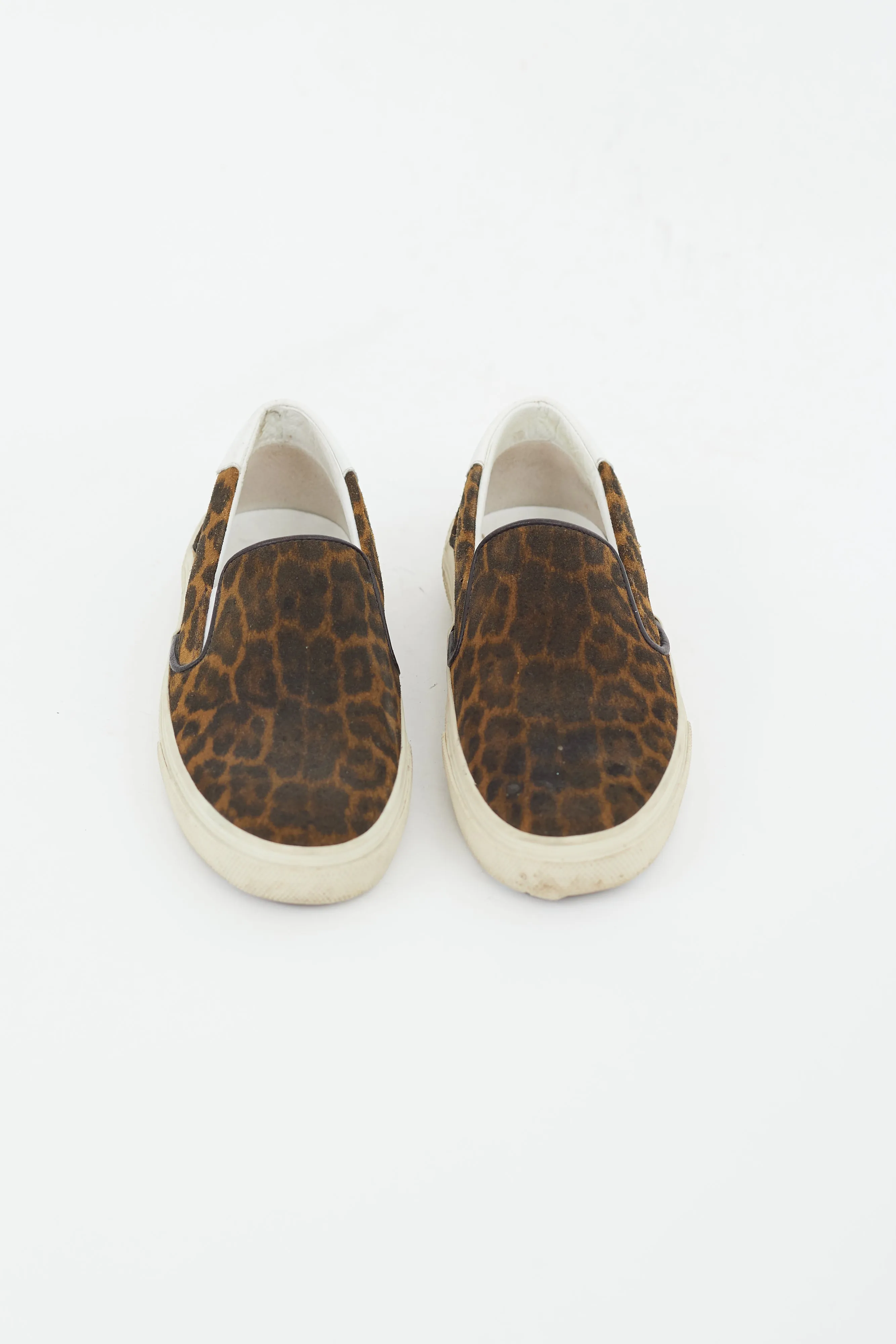 Brown & Black Printed Suede Slip On Sneaker