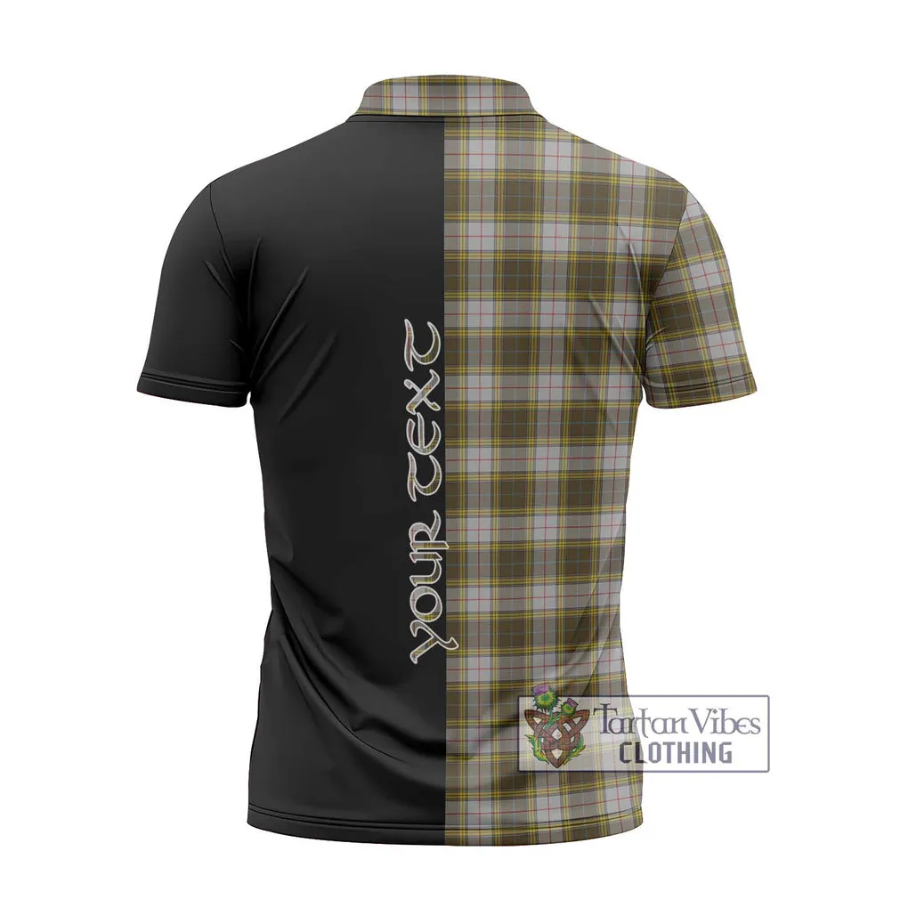 Buchanan Dress Tartan Zipper Polo Shirt with Family Crest and Half Of Me Style