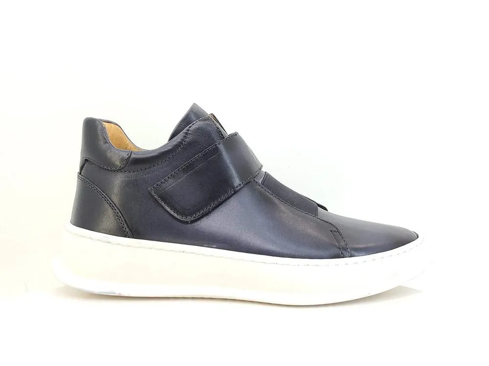 Calfskin High Top Sneaker Grey