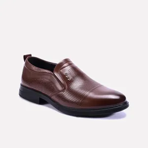 Camden Brown Slip On Perforated Dress Shoes 0111287