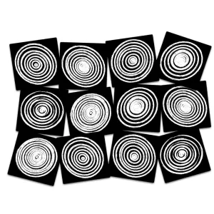 Circles Black And White Classroom Carpet Squares