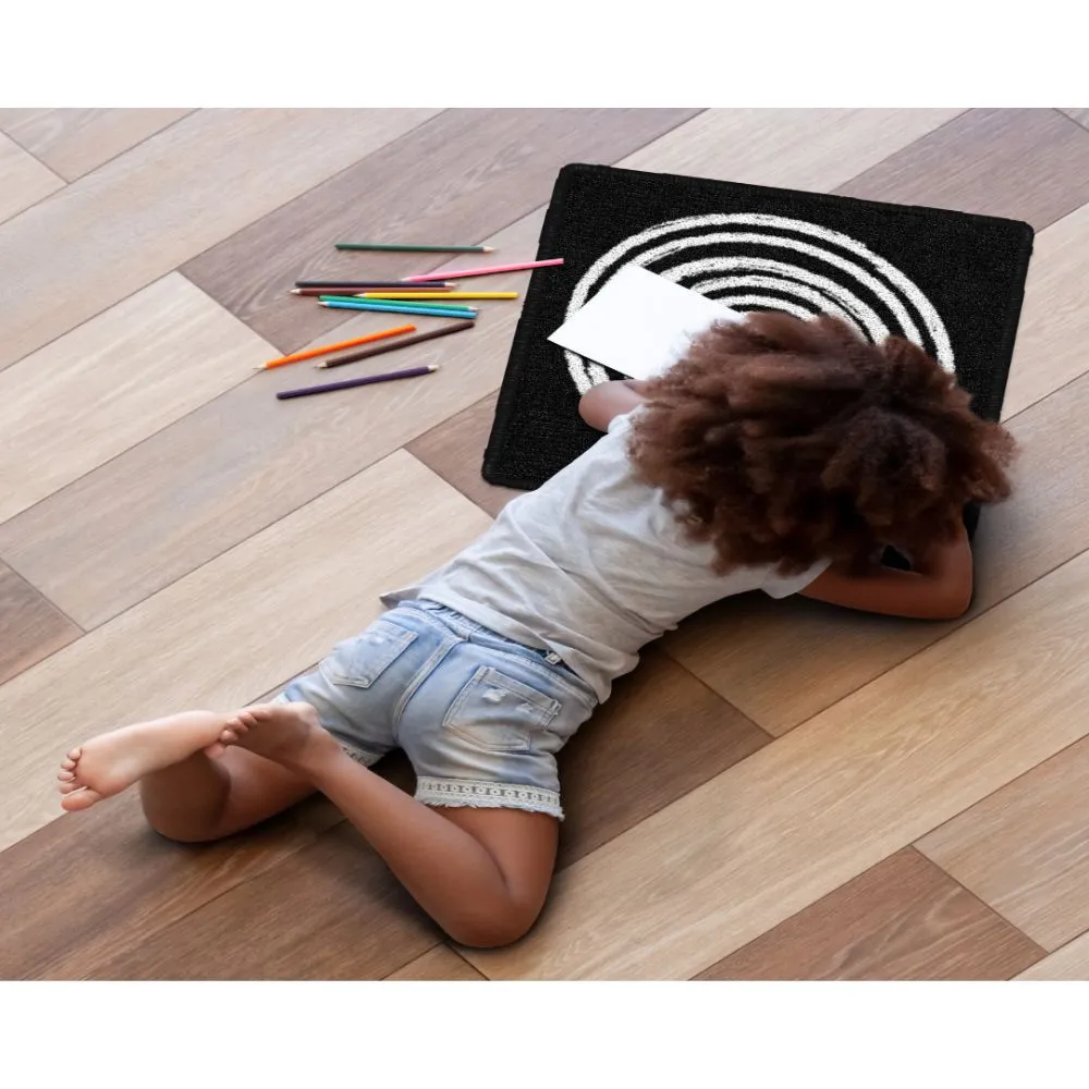 Circles Black And White Classroom Carpet Squares