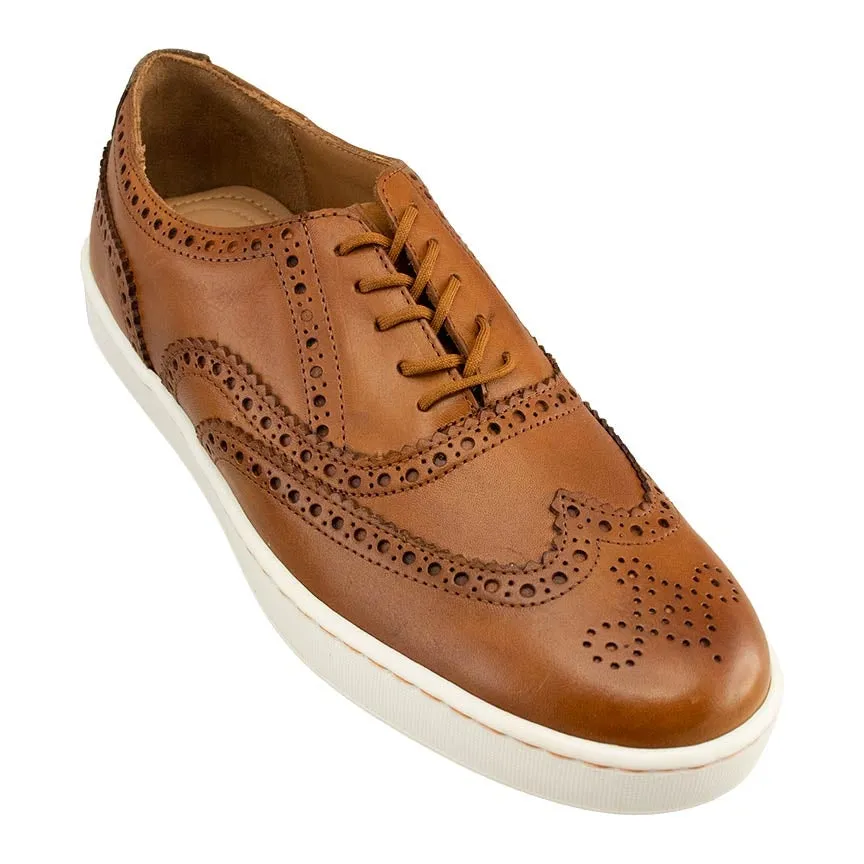 Clubhouse Wingtip Sheepskin Sneaker in Tan (Size 9 1/2) by T.B. Phelps