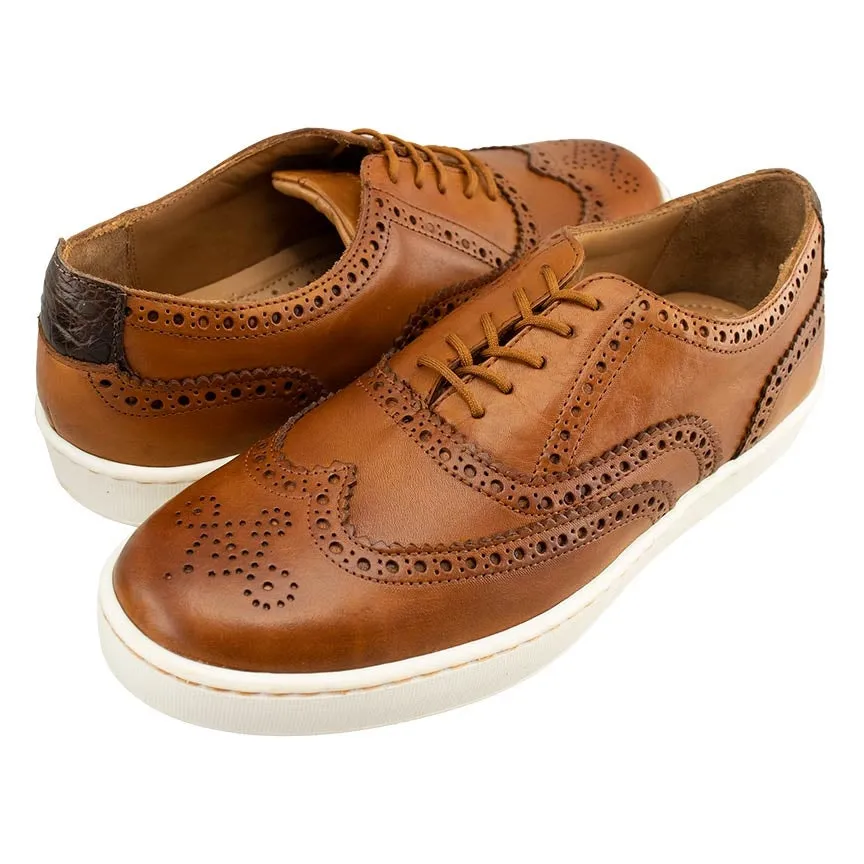 Clubhouse Wingtip Sheepskin Sneaker in Tan (Size 9 1/2) by T.B. Phelps