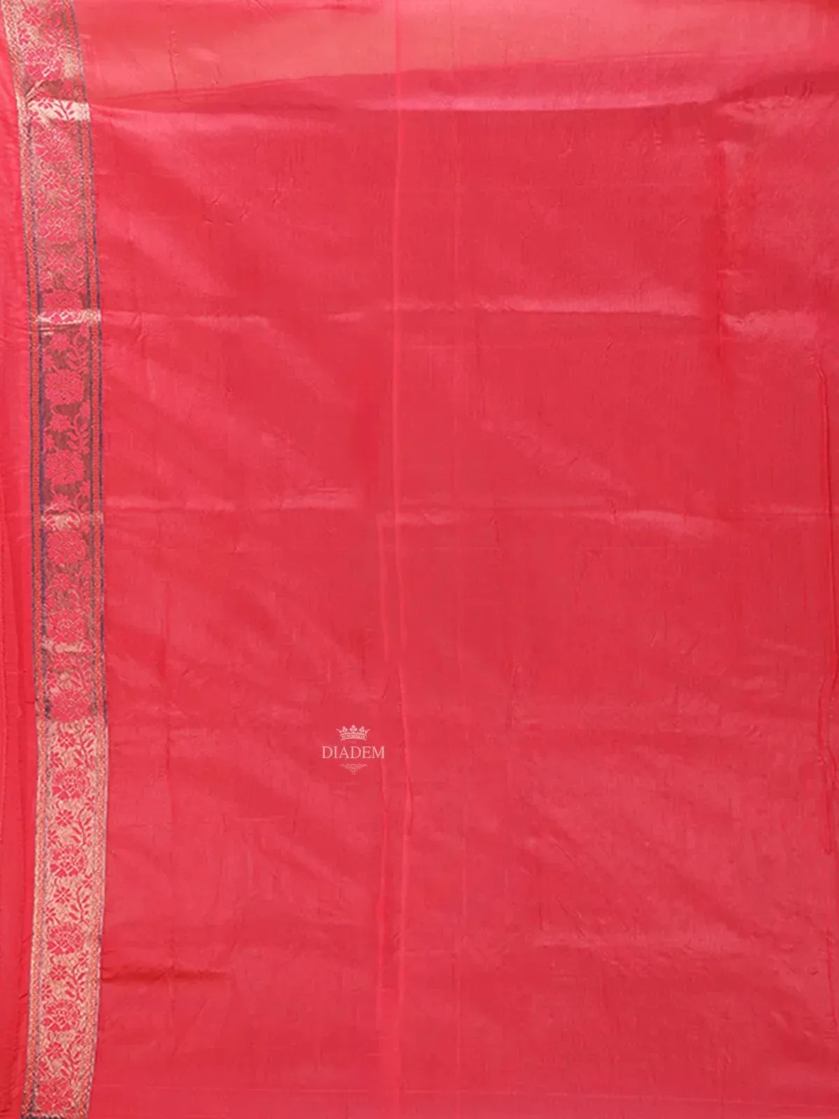 Cobalt Blue Art Silk Saree with Leaf Patterns on the Body with Contrast Zari Border
