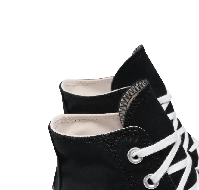 Converse scarpa sneakers in pelle da donna con zeppa Chuck Taylor All Star Platform LIFT Hi 560845C nero