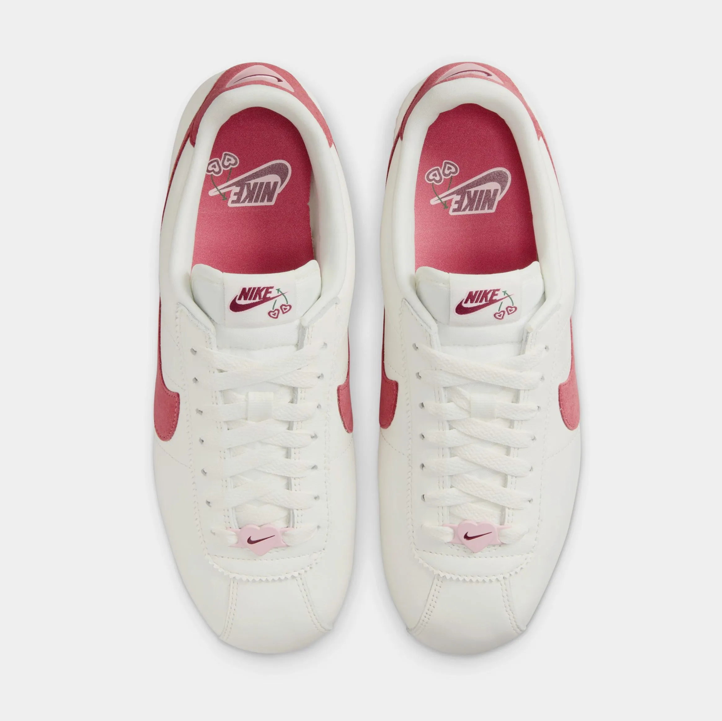 Cortez SE Leather Womens Running Shoes (Sail/Adobe/Pink/Team Red)