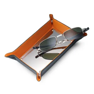 Dalvey Leather Change Tray Black Carbon Fibre with Orange