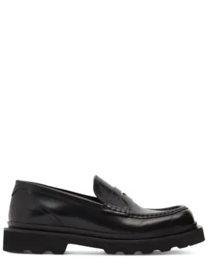 Dolce&amp;Gabbana   City Trek squared brushed leather loafer 