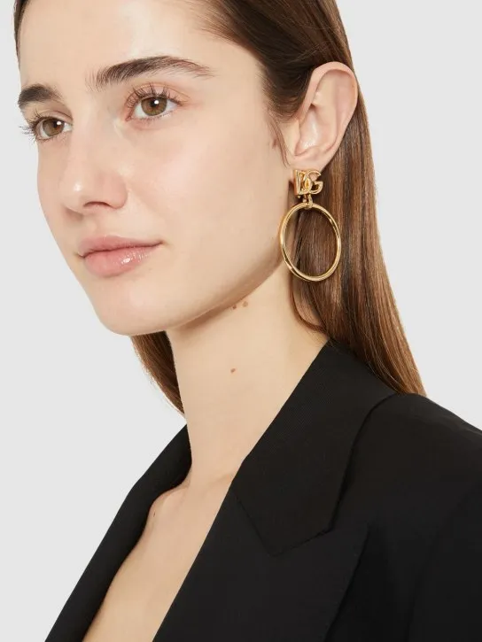 Dolce&amp;Gabbana   DG logo hoop earrings 