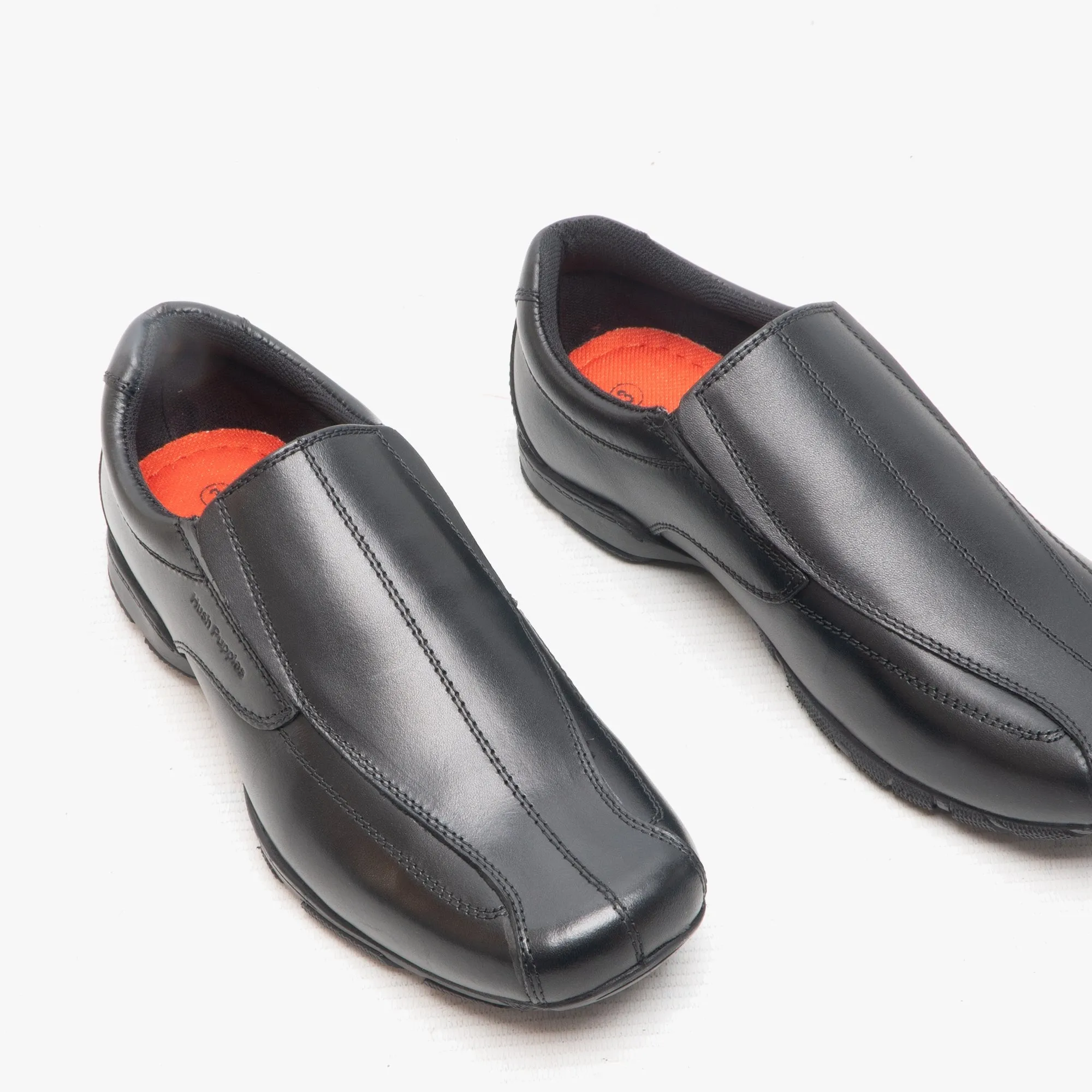 ELIJAH Boys Leather Slip-On Shoes Black