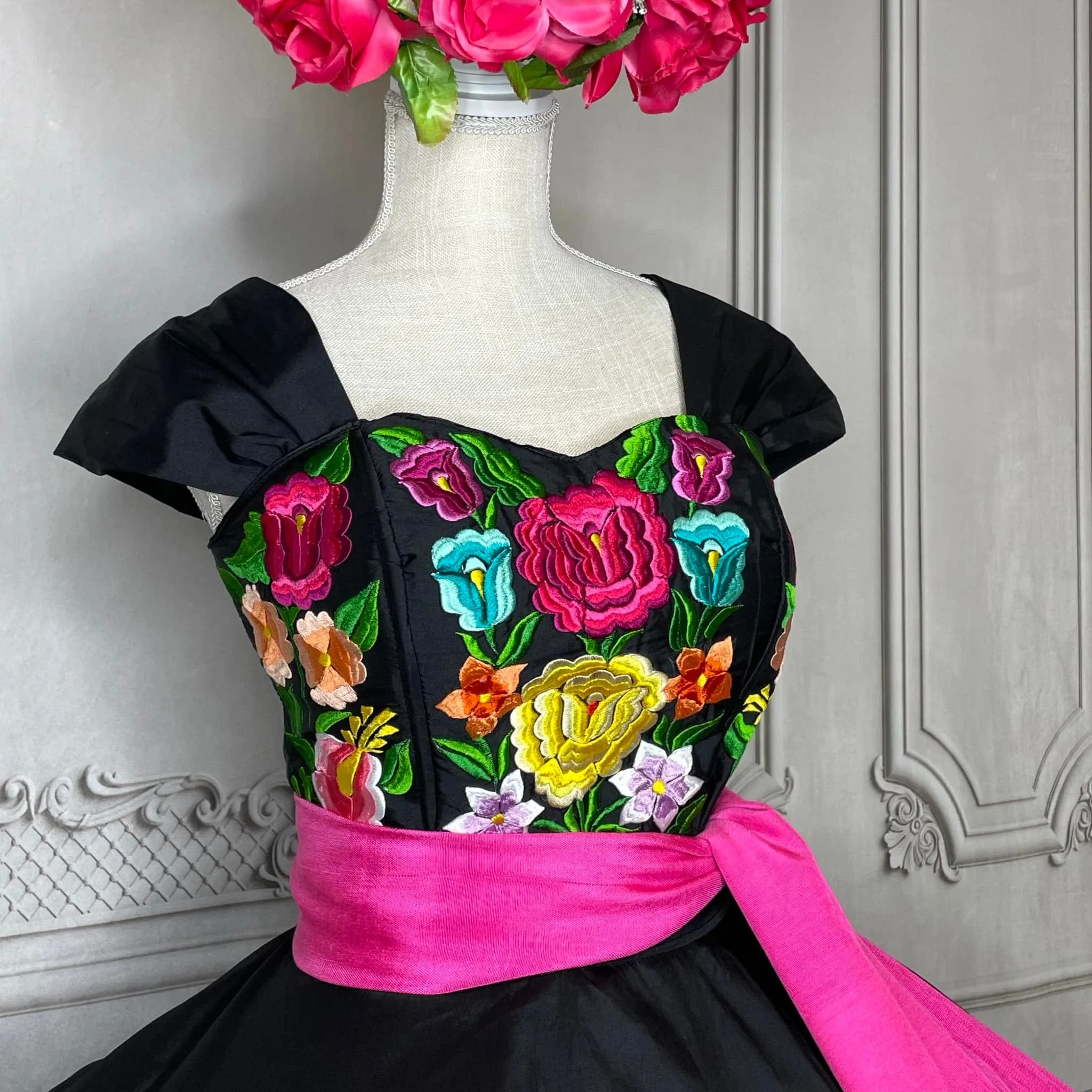 Embroidered Mexican Quinceanera Dress - Herradura