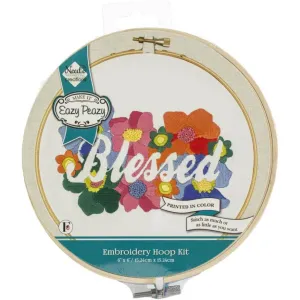 Embroidery Kit Blessed Stamped On Canvas