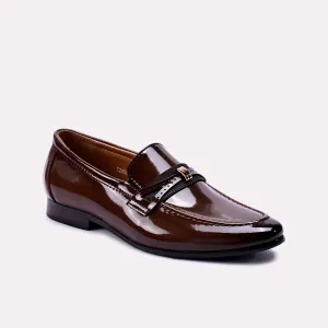 Emory Brown Glossy Slip On Dress Shoes 0111070