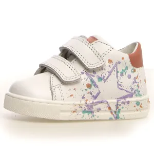 Falcotto Girl's Lacus 2 VL Sneakers - White/Peach