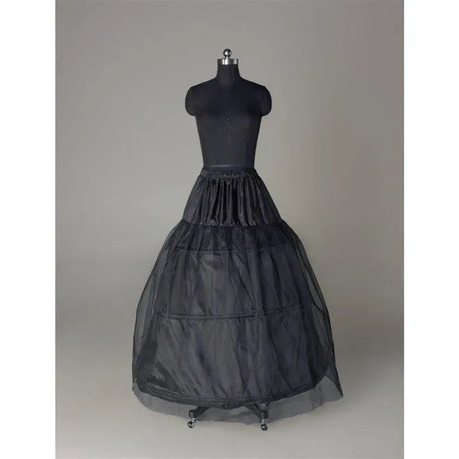 Fashion Wedding Petticoat Accessories Black Floor Length LP001