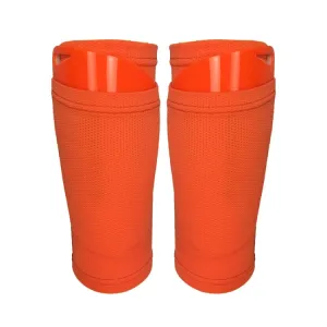 Football Shin Pads   Socks Sports Protective Equipment, Color: Orange (M)