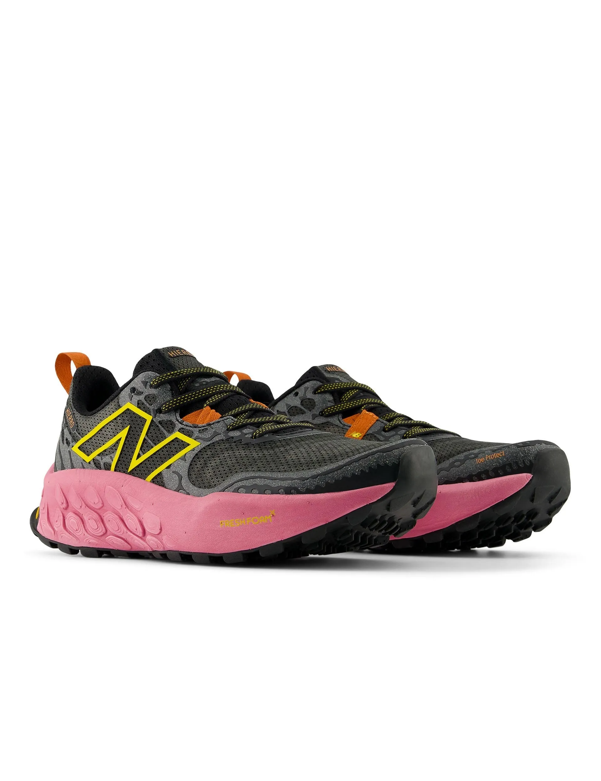 Fresh Foam X Hierro v8 Shoes - Black/Real Pink/Ginger Lemon