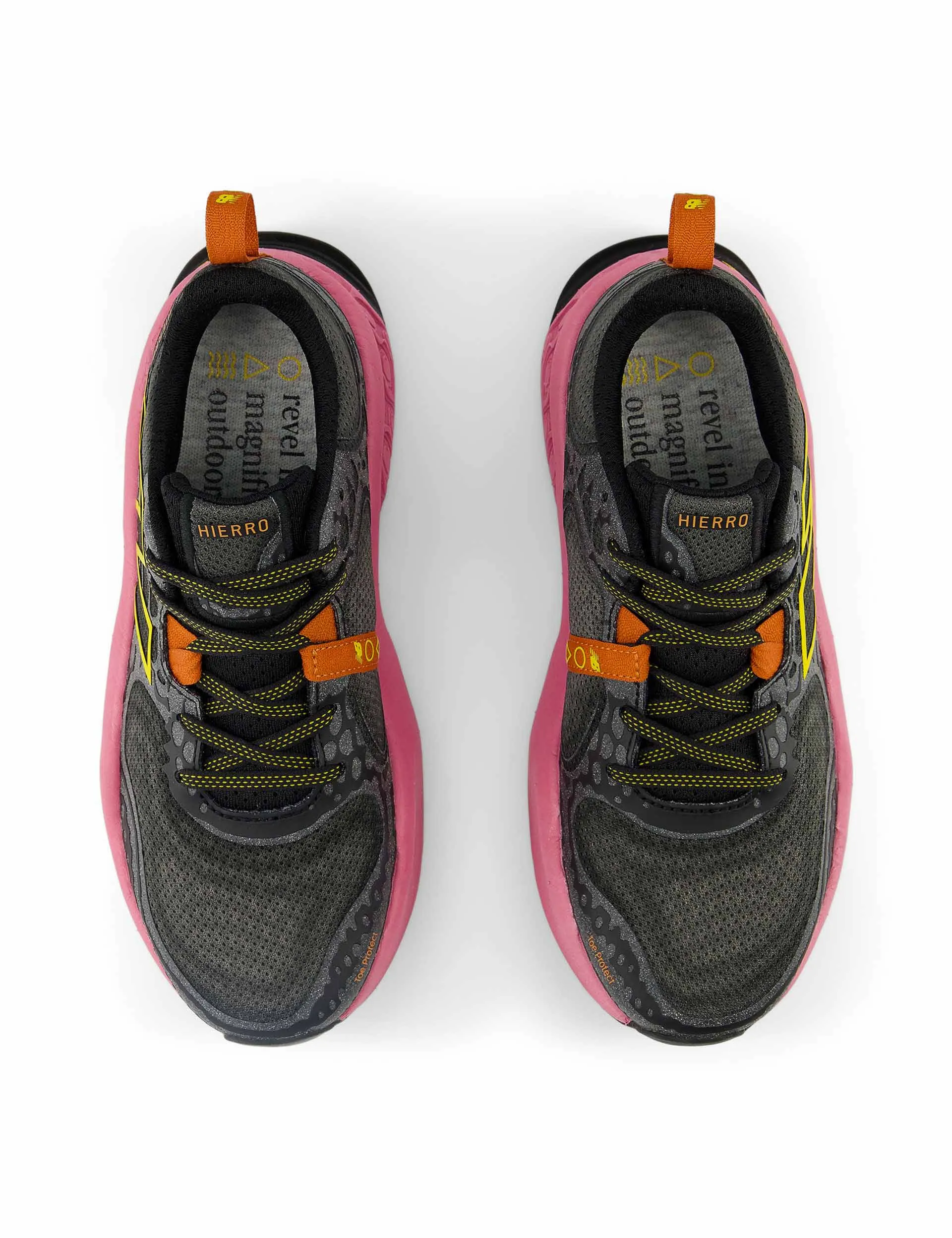 Fresh Foam X Hierro v8 Shoes - Black/Real Pink/Ginger Lemon