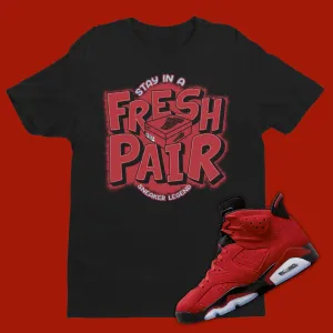 Fresh Pair Air Jordan 6 Toro Bravo Matching Shirt