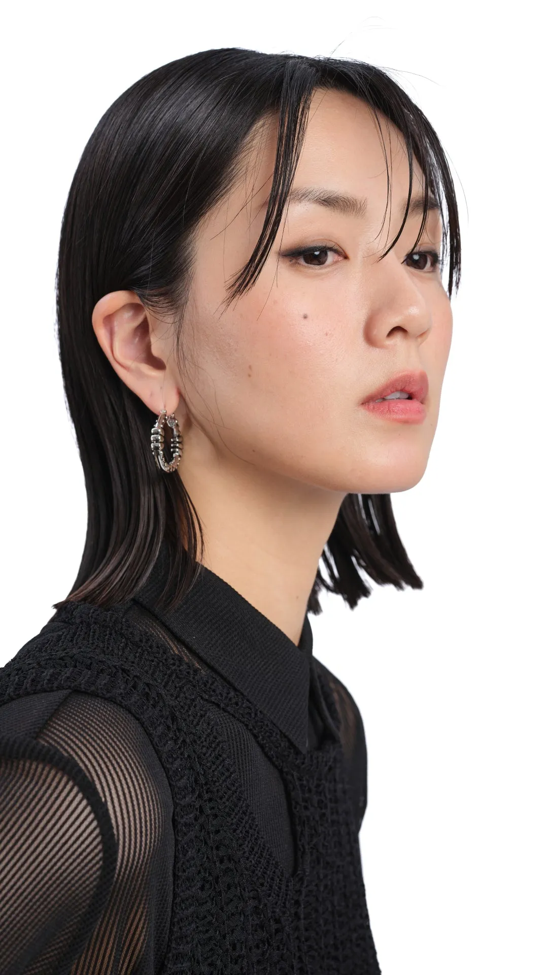 Future Darkness Round Square Hoop Earrings