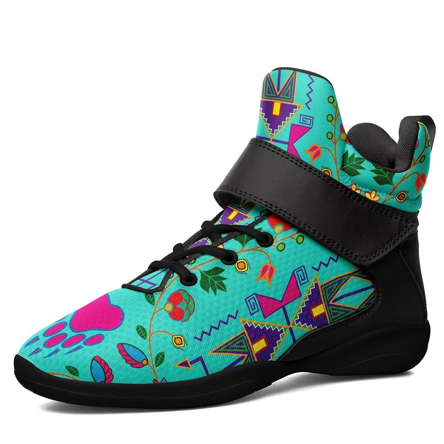 Geometric Floral Fall Sky Kid's Ipottaa Basketball / Sport High Top Shoes