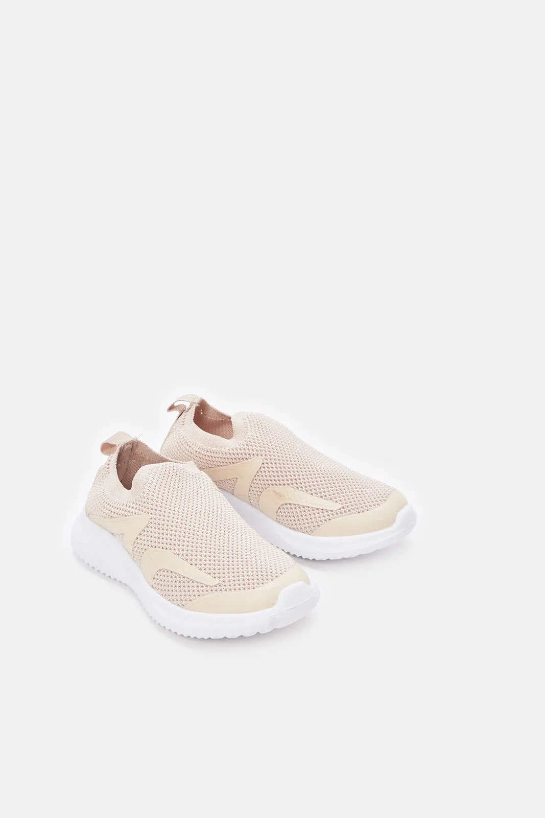 Girls Pink Slip-On Sneakers