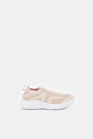 Girls Pink Slip-On Sneakers