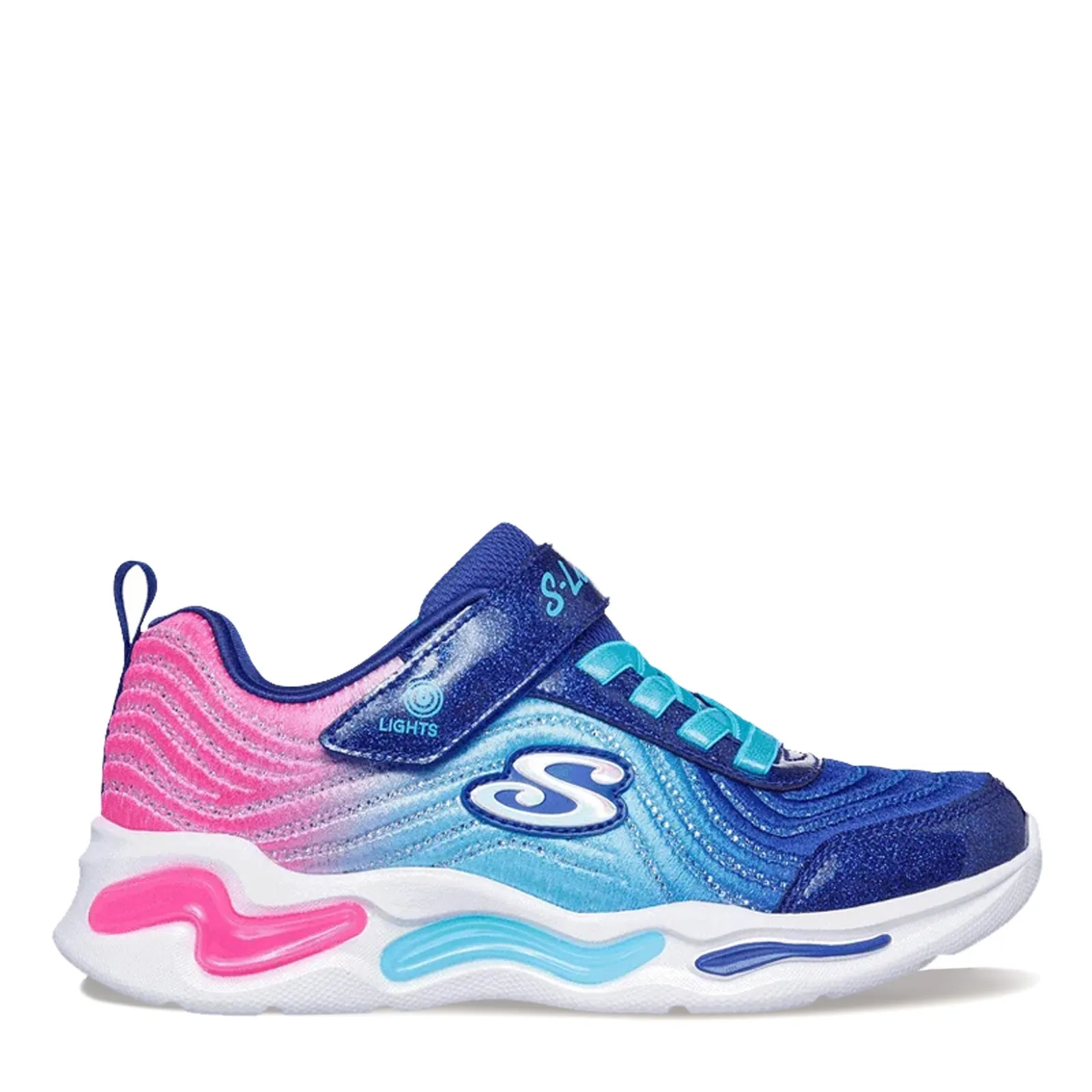 Girl's Skechers, S-Lights: Wavy Beams - Ombre Express Sneaker - Little Kid