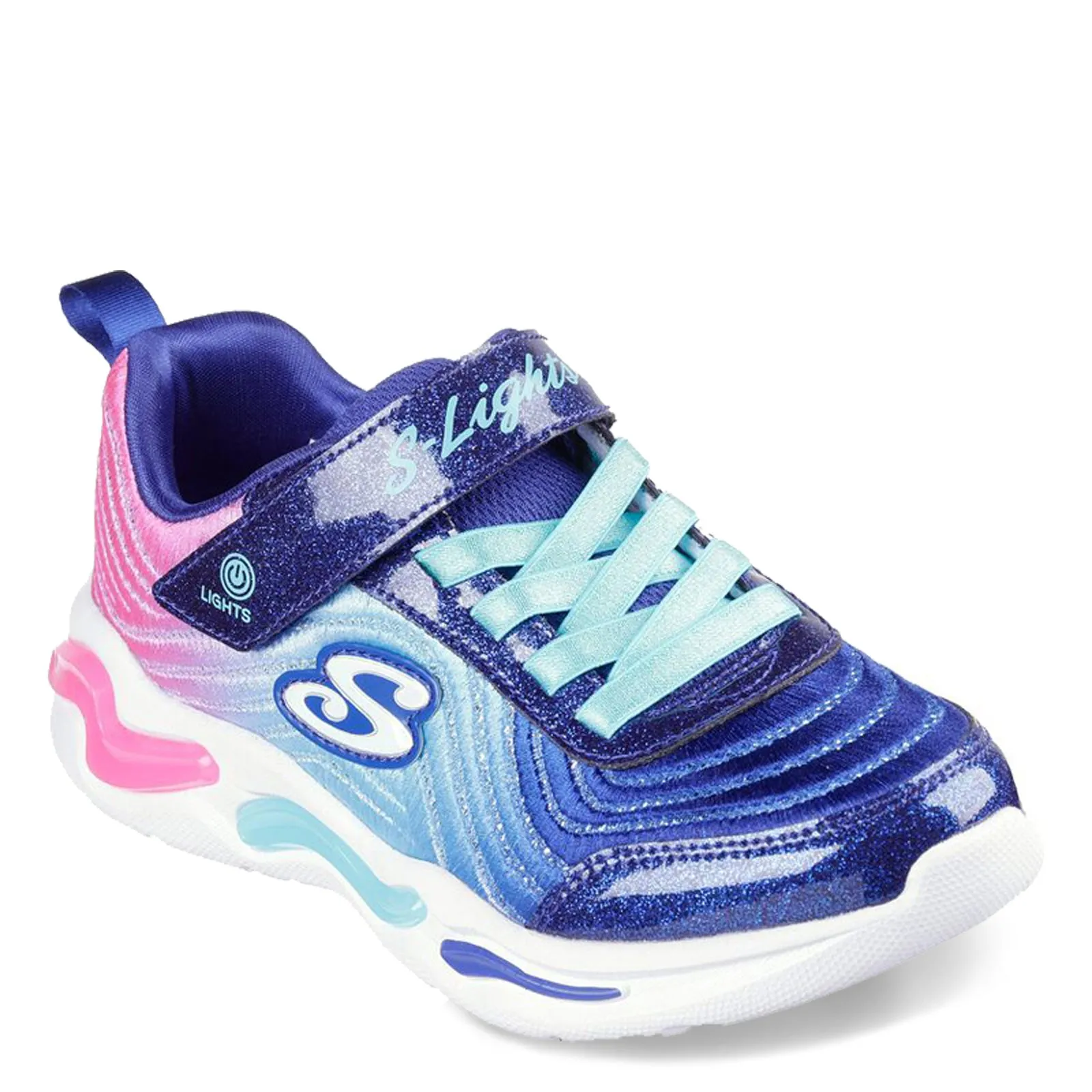 Girl's Skechers, S-Lights: Wavy Beams - Ombre Express Sneaker - Little Kid