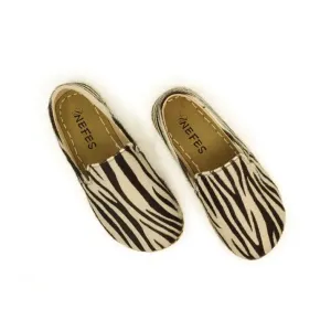 Handmade Leather Barefoot Shoes for Women - Zebra Print