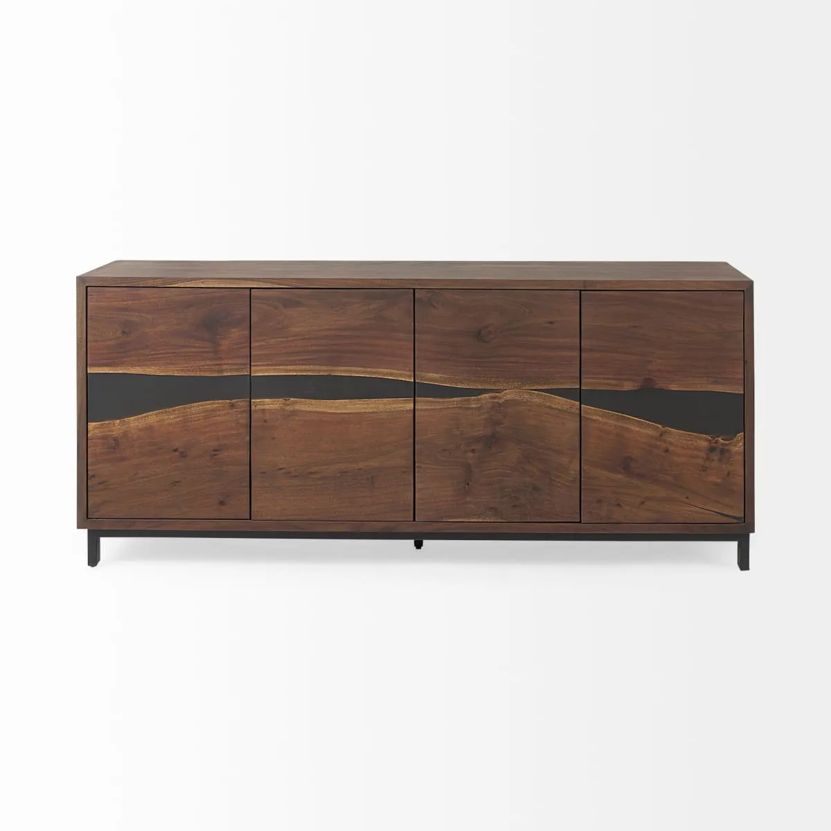 Hemlock Sideboard Brown Wood | Black Resin