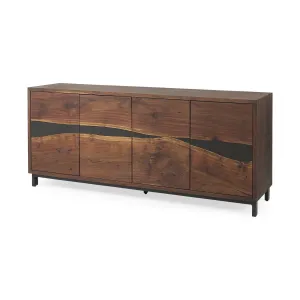 Hemlock Sideboard Brown Wood | Black Resin