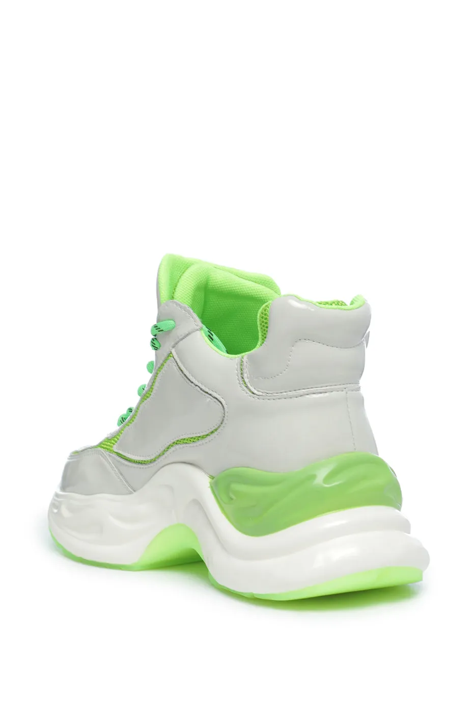 High-Top Chunky Sneakers - Neon Green