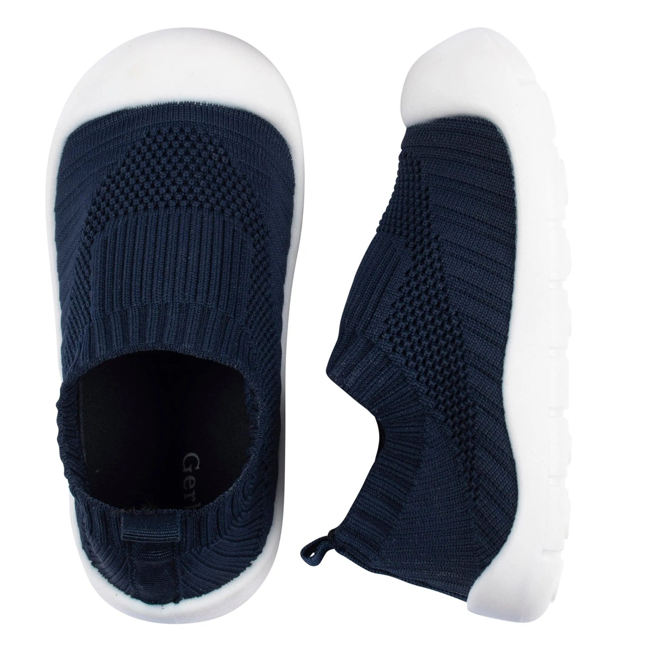 Infant & Toddler Netural Navy Stretchy Knit Slip-On Sneaker