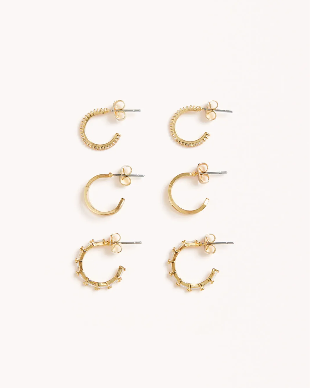 IRIS EARRINGS 3 PACK - GOLD PLATED 18K