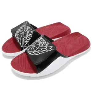 Jordan Hydro 7 GS Black White Gym Red Slippers