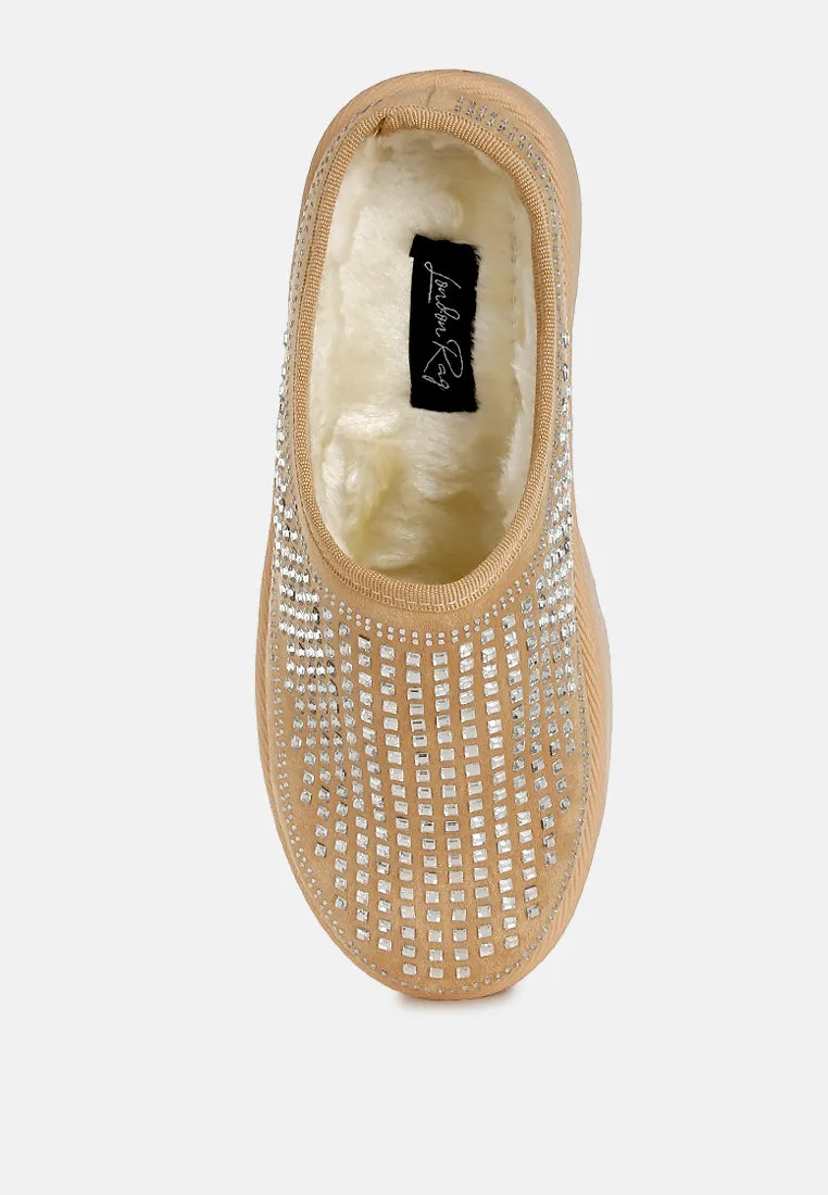 Kickles Rhinestones Embellished Platform Classic Slip-On