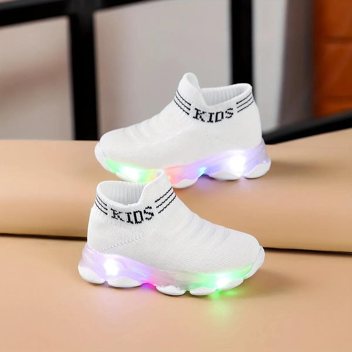 Kids' LED Light-Up Sneakers - Breathable, Non-Slip Slip-On Walking Shoes with Cute Cartoon Designs for Boys & Girls - Perfect for All Seasons