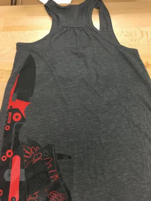 Ladies Flowy Gray Cocked Blade Tank top