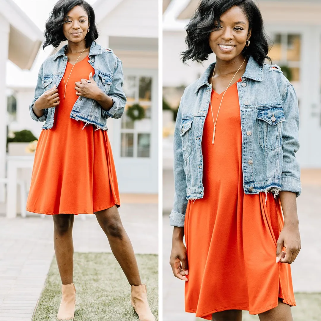 Lean On Me Ash Copper Orange T-shirt Dress