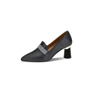 Luxe Exotic Cow Leather Slip-on Heels