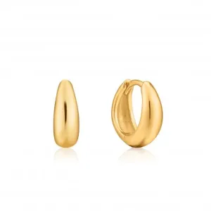 Luxe Minimalism Shiny Gold Luxe Huggie Hoop Earrings E024-03G