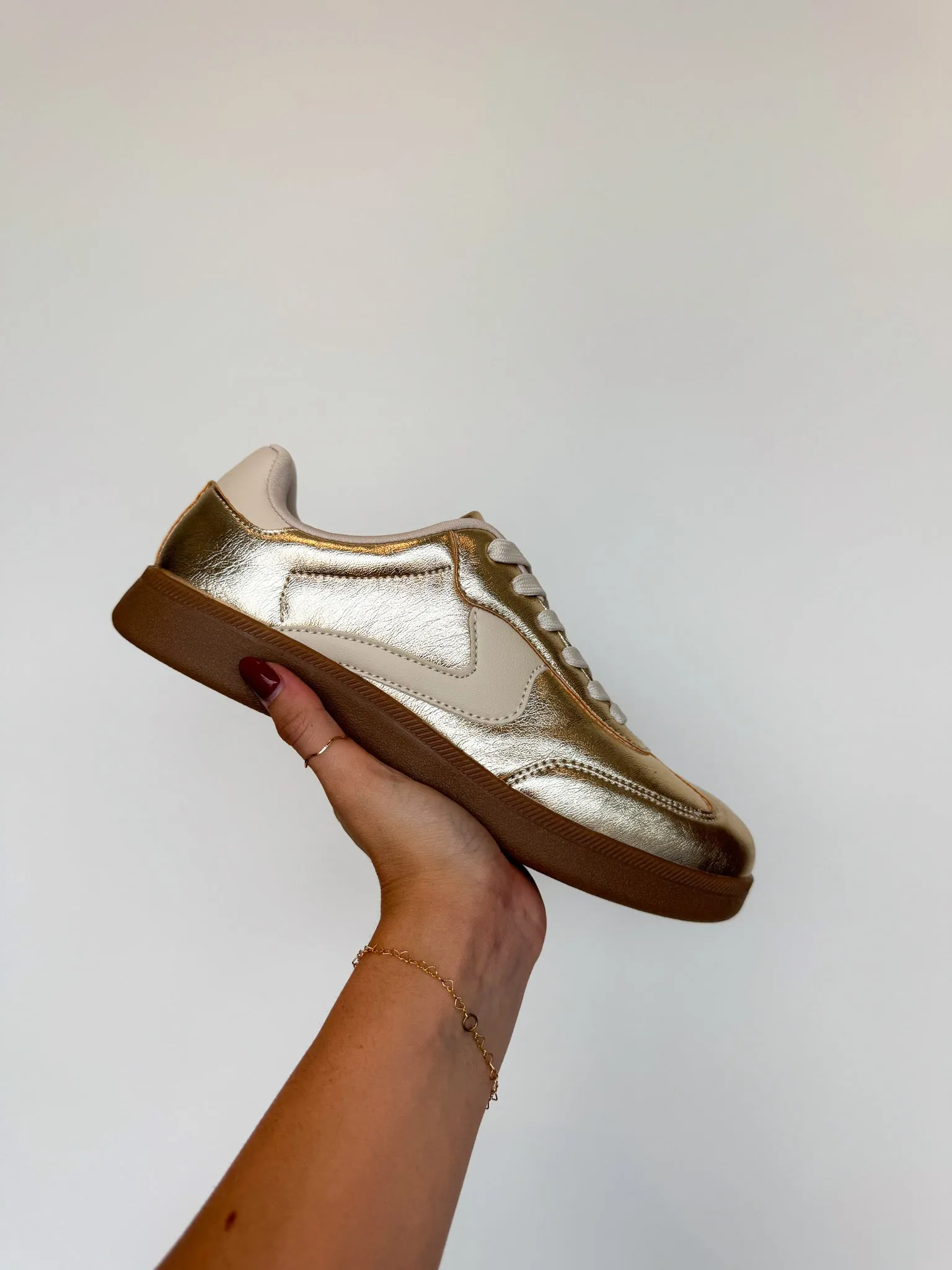 Maggie Metallic Gold Sneakers