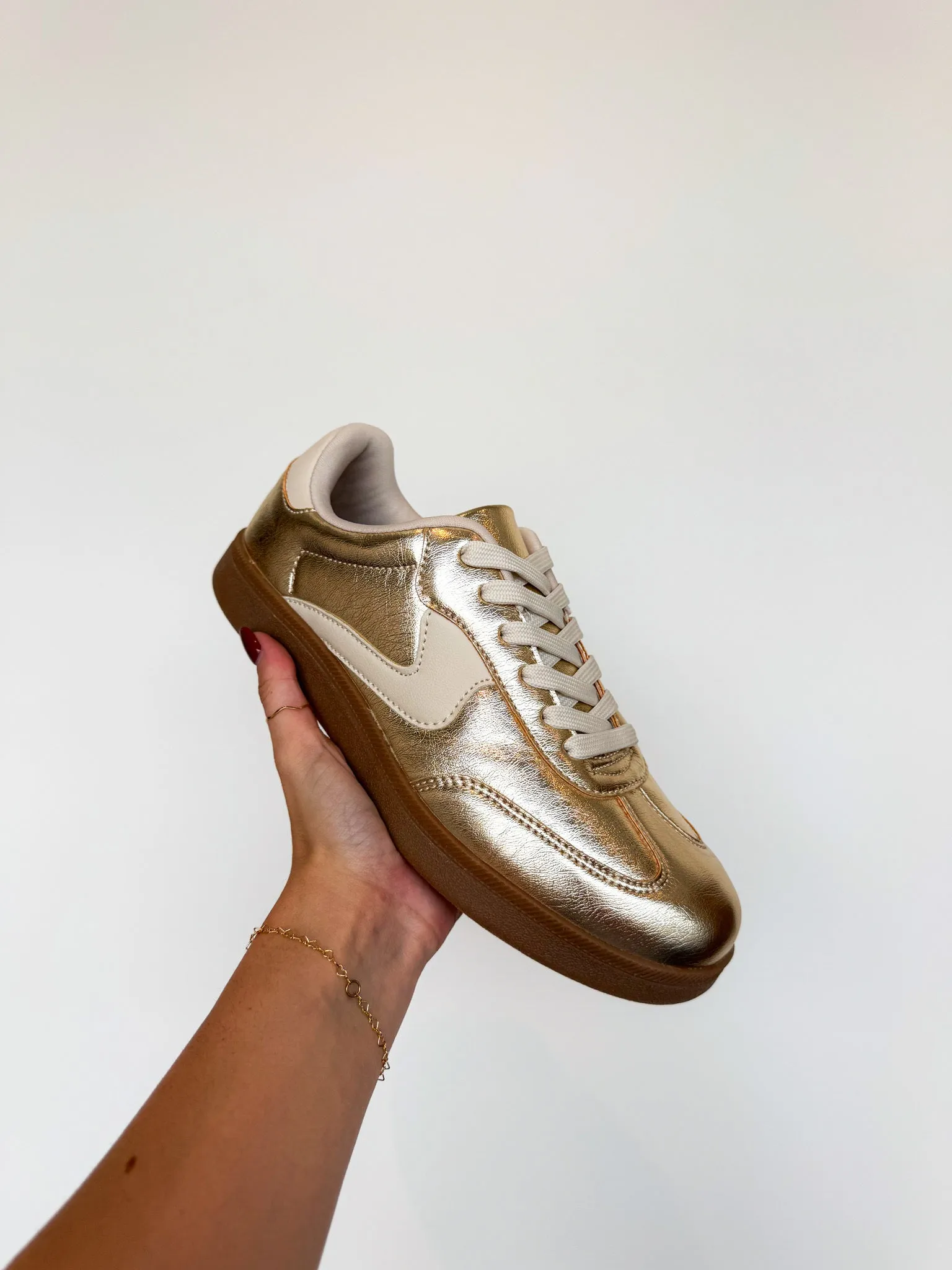 Maggie Metallic Gold Sneakers