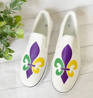 Mardi gras slip on shoes snackers