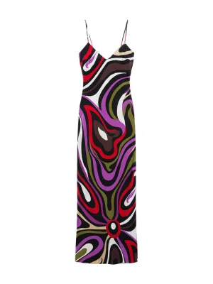 Marmo-Print Silk Dress